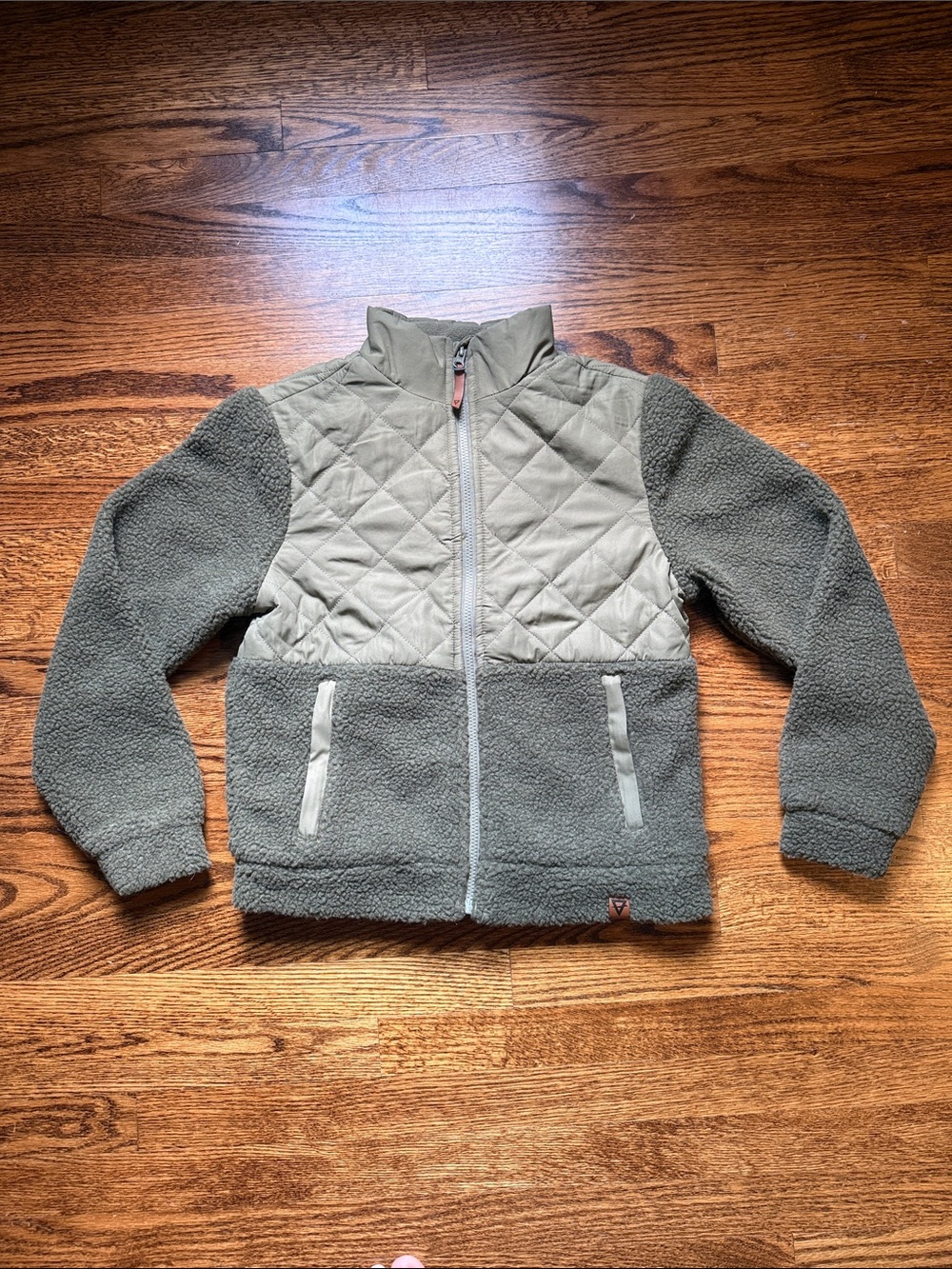 Quilted Fleece Jacket - Olive Green